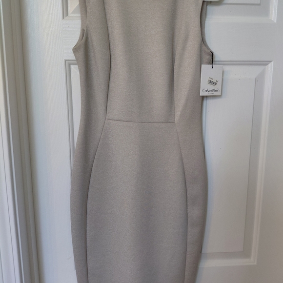 Calvin Klein Beige Dress with Gold Zipper - Picture 4 of 6